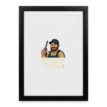 Le vissage tient mieux que le babillage - Affiche encadrée (27 × 37 cm) - noir - Devant