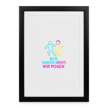 Duo de danse pogo néon - Affiche encadrée (27 × 37 cm) - noir - Devant