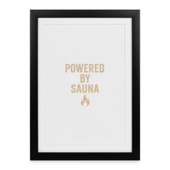 Design de sauna puissant - Affiche encadrée (27 × 37 cm) - noir - Devant