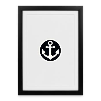 Anchor in a circle - Framed poster (27 × 37 cm) - black - Front