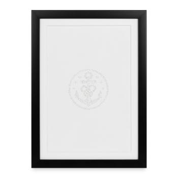 Nautical anchor with rope knots - Framed poster (27 × 37 cm) - black - Front