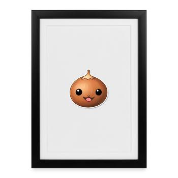 Kawaii Chestnut - Framed poster (27 × 37 cm) - black - Front