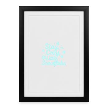 Stay Cozy Snowflake Neon Script - Framed poster (27 × 37 cm) - black - Front