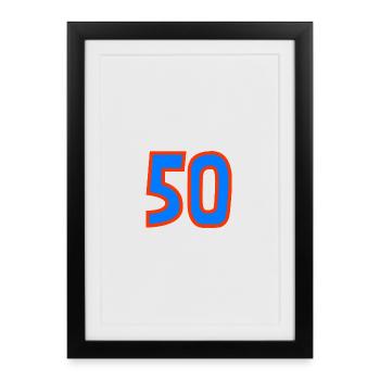 50. 50 ANS. 50e ANNIVERSAIRE. ANNIVERSAIRE 50 ANS. - Affiche encadrée (27 × 37 cm) - noir - Devant