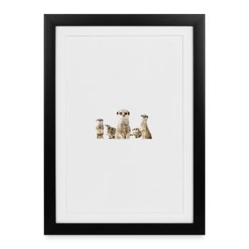 Erdmännchen - Gerahmtes Poster (27 × 37 cm) - Schwarz - Vorne