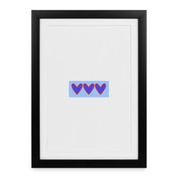 COUPLE. SAINT VALENTIN. JUST MARRIED. COEUR. EVJF. - Affiche encadrée (27 × 37 cm) - noir - Devant