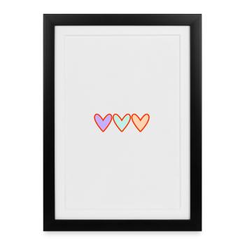 COEUR - Affiche encadrée (27 × 37 cm) - noir - Devant