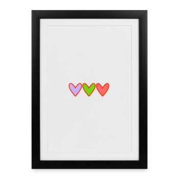 COEUR - Affiche encadrée (27 × 37 cm) - noir - Devant