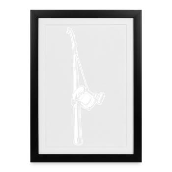 Canne à pêche - Affiche encadrée (27 × 37 cm) - noir - Devant