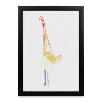 Canne à pêche vintage - Affiche encadrée (27 × 37 cm) - noir - Devant
