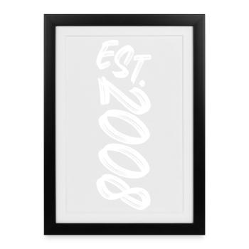 Est. 2008 - Established 2008 - Birthday Gift - Framed poster (27 × 37 cm) - black - Front