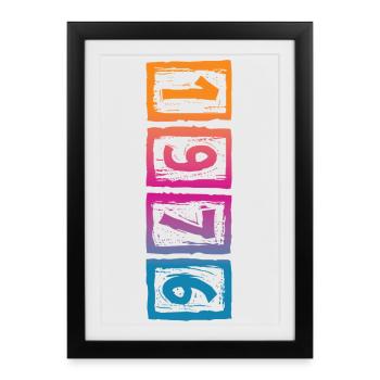 Millésime 1976 - Affiche encadrée (27 × 37 cm) - noir - Devant