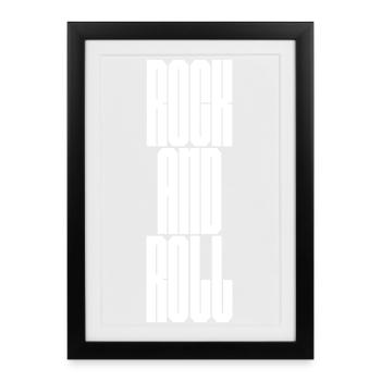 Rock and Roll  Bold Typography - Framed poster (27 × 37 cm) - black - Front