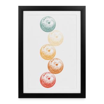 Bowling Skittles Vintage Graphic With Bowling Balls - Framed poster (27 × 37 cm) - black - Front
