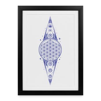 Spiritualité Géométrie Sacrée Lotus Zen - Affiche encadrée (27 × 37 cm) - noir - Devant