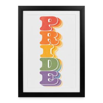 Pride Vertical Rainbow CSD Retro Saying Retro 7 - Framed poster (27 × 37 cm) - black - Front