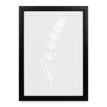 Lavender line illustration - Framed poster (27 × 37 cm) - black - Front