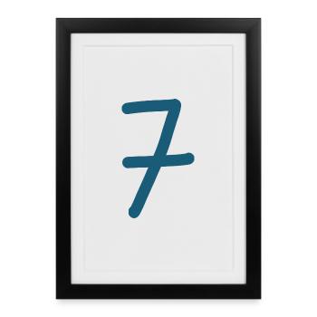 7 Numéro sept numéro anniversaire - Affiche encadrée (27 × 37 cm) - noir - Devant