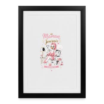 Maman Reine de la Journée - Fête des mères - Affiche encadrée (27 × 37 cm) - noir - Devant