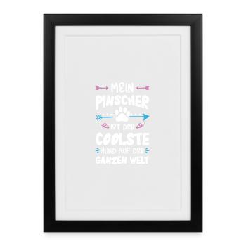 dicton sur le chien pinscher - Affiche encadrée (27 × 37 cm) - noir - Devant