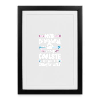 Dicton de chien chihuahua - Affiche encadrée (27 × 37 cm) - noir - Devant