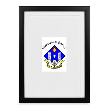 Blason Villefranche de Conflent Bleu - Affiche encadrée (27 × 37 cm) - noir - Devant