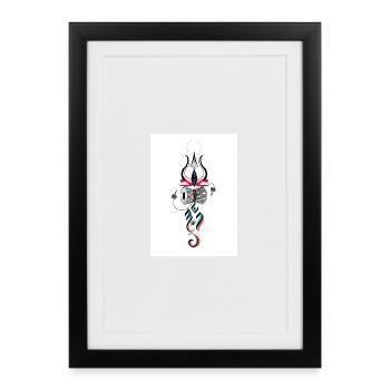 Abstract Mystic Lotus with Drums - Framed poster (27 × 37 cm) - black - Front