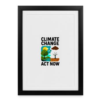 Le changement climatique maintenant - Affiche encadrée (27 × 37 cm) - noir - Devant