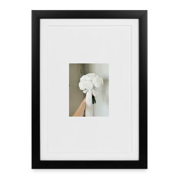 T-shirt fleur de pivoine - Affiche encadrée (27 × 37 cm) - noir - Devant