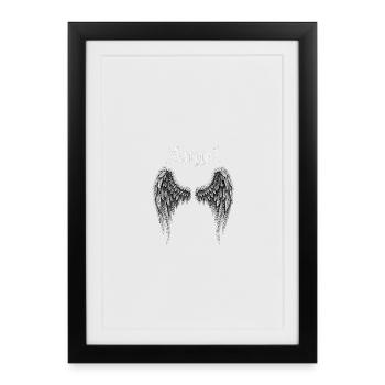Gothic Angel Wings Motif Fans Gift Idea - Framed poster (27 × 37 cm) - black - Front
