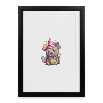 Party Bear - Framed poster (27 × 37 cm) - black - Front