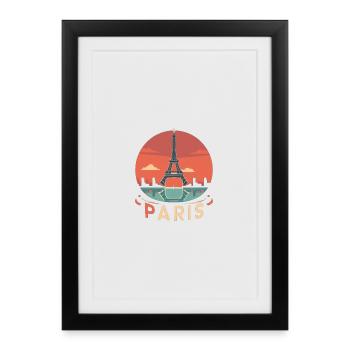 Cercle du coucher de soleil à Paris - Affiche encadrée (27 × 37 cm) - noir - Devant