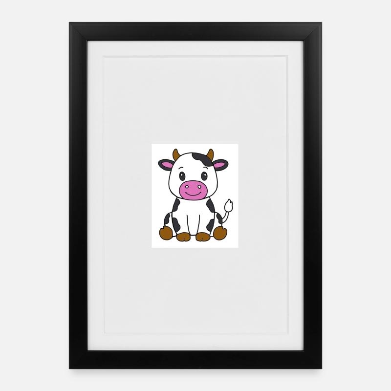 cow - Framed poster (27 × 37 cm) - black