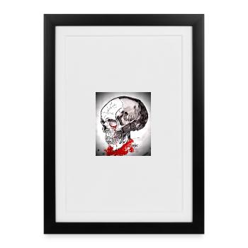 Bloody Skull Sketch - Framed poster (27 × 37 cm) - black - Front