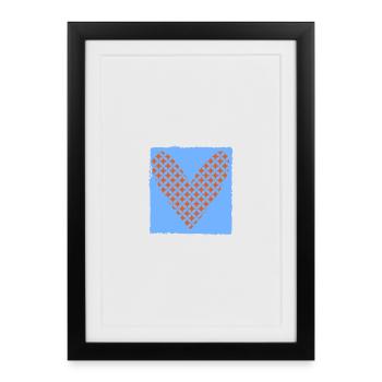 CŒUR. CŒURS. SAINT VALENTIN. LOVE. AMOUR. COUPLE. - Affiche encadrée (27 × 37 cm) - noir - Devant