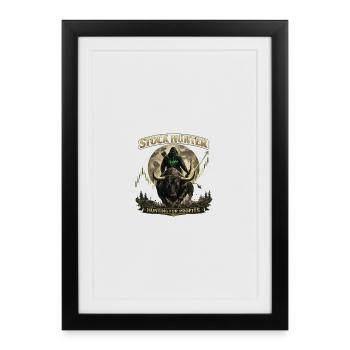 Börse, Aktien & Trading | Aktienjäger - Gerahmtes Poster (27 × 37 cm) - Schwarz - Vorne