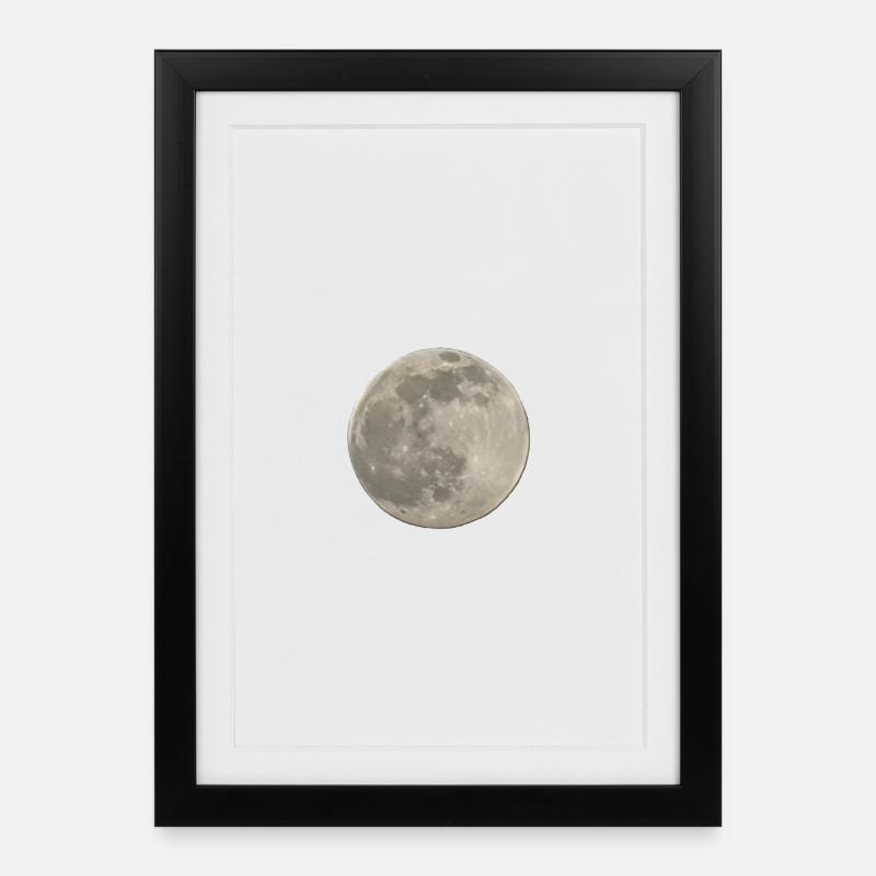 Vollmond Silhouette - Gerahmtes Poster (27 × 37 cm) - Schwarz