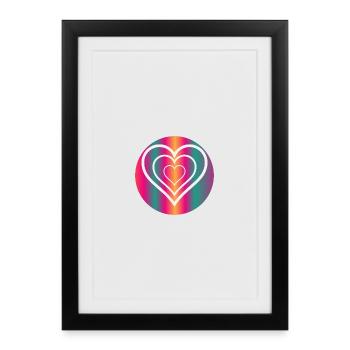 COEUR. HAPPY BIRTHDAY - Affiche encadrée (27 × 37 cm) - noir - Devant