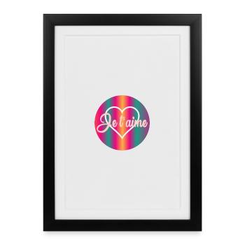 COEUR JE T'AIME - Affiche encadrée (27 × 37 cm) - noir - Devant