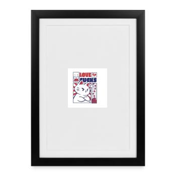 Bold Cat with Love Sucks Statement - Framed poster (27 × 37 cm) - black - Front