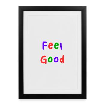 HAPPY. FREE. FREEDOM. WELFARE. ZEN. MEDITATION. - Framed poster (27 × 37 cm) - black - Front