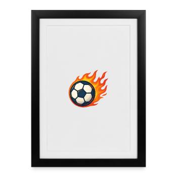Fireball Football Flame - Framed poster (27 × 37 cm) - black - Front
