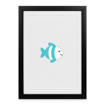 Poisson rayé - Affiche encadrée (27 × 37 cm) - noir - Devant