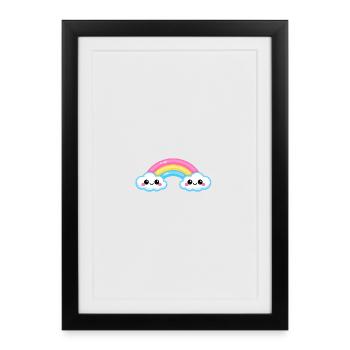 Cute Cloud Rainbow Duo - Framed poster (27 × 37 cm) - black - Front