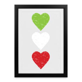 Woman Life Freedom Human Rights Used Look Hearts - Framed poster (27 × 37 cm) - black - Front