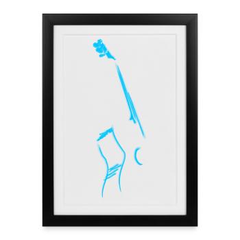 Guitar Silhouette Guitarist Rock Music - Affiche encadrée (27 × 37 cm) - noir - Devant