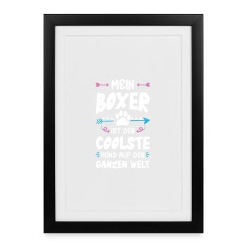 Dicton de chien boxer - Affiche encadrée (27 × 37 cm) - noir - Devant