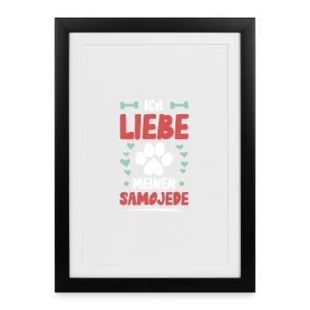 J’adore la scène de ma patte de chien - Affiche encadrée (27 × 37 cm) - noir - Devant