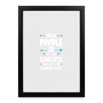 Dicton de chien caniche - Affiche encadrée (27 × 37 cm) - noir - Devant