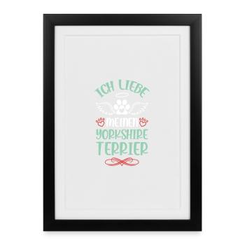 J’adore mon Yorkshire Terrier - Affiche encadrée (27 × 37 cm) - noir - Devant